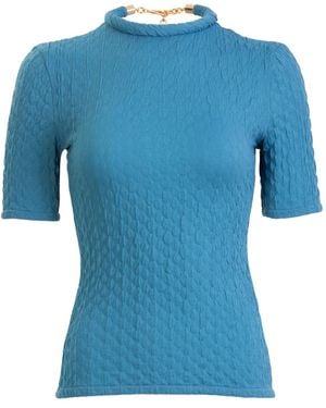 Silvia Tcherassi Venecia Mock-Neck T-Shirt - Blue