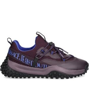 Versace Jeans Couture Logo-Detail Lace-Up Trainers - Purple