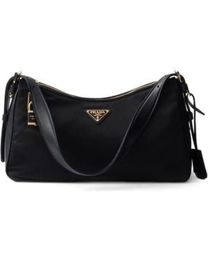 Prada Große Schultertasche - Schwarz
