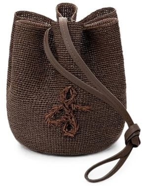 Ruslan Baginskiy Chapeau Hat Bag En Paille Modulable - Marron