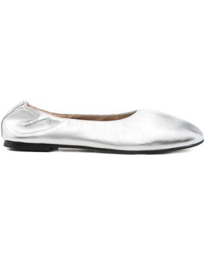 Dear Frances Leather Ballet Flats - White
