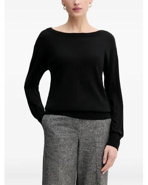 Sisley Jersey Con Cuello Barco - Negro