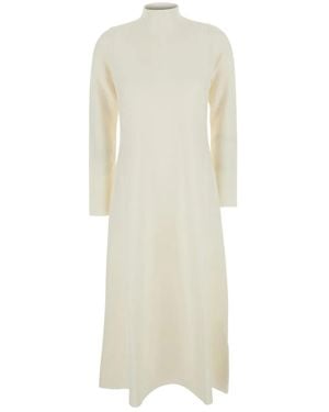 Antonelli Midikleid mit Stehkragen - Weiß