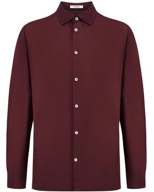 12 STOREEZ Buttoned Cotton Voile Shirt - Red