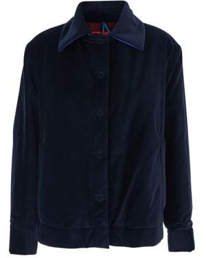 ..,merci Classic-Collar Jacket - Blue