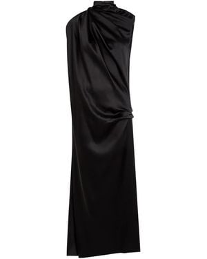 Heirlome Kate Draped Asymmetric Midi Dress - Black
