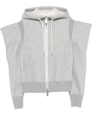 Sacai Zip-Fastening Hoodie - White