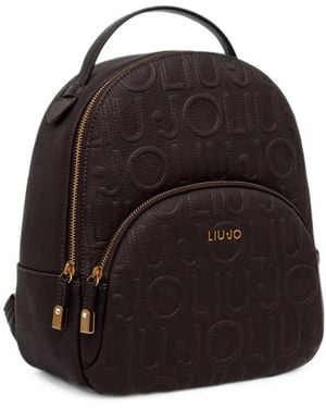 Liu Jo Logo-Embossed Backpack - Black