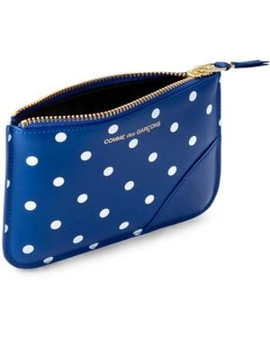 Comme des Garçons Polka-Dot-Print Wallet - Blue