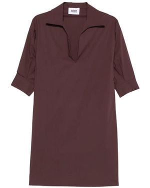 Alpha Studio Polo-Collar Mini Dress - Purple