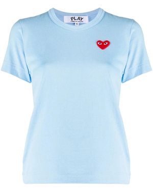 COMME DES GARÇONS PLAY Heart Logo Embroidered T-Shirt - Blue
