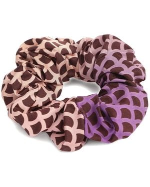 Sergio Rossi Scaled-Pattern Silk Hair Tie - Pink