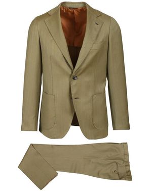 Al Duca d'Aosta Herringbone-Weave Suit - Green