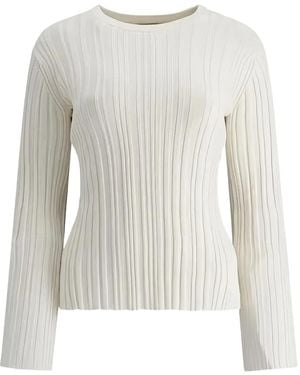 Loulou Elsa Ribbed Round-Neck Top - White