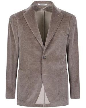 Tagliatore Corduroy Single-Breasted Blazer - Brown