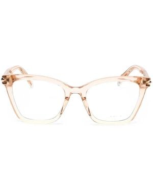 Police Cat-Eye Frame Glasses - Natural