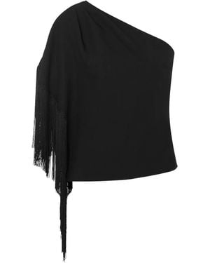 Moschino Fringed One-Shoulder Top - Black