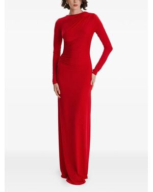 2310 STUDIO Long-Sleeves Open-Back Maxi Dress - Red
