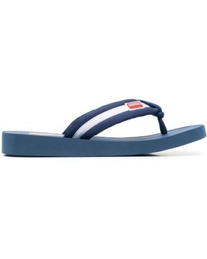 KENZO Gestreepte Teenslippers - Blauw