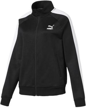 PUMA T7 Side-Stripe Zip-Up Sweatshirt - Black