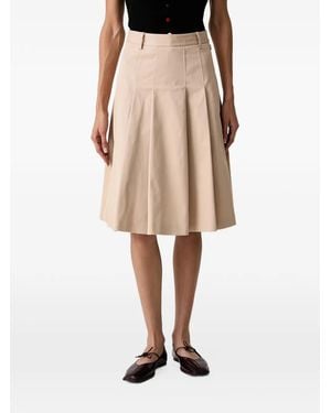 Lacoste Pleated Gabardine Skirt - Natural