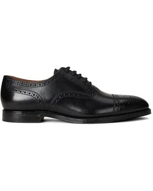 Polo Ralph Lauren Maestra Perforated Cap-Toe Oxford Shoes - Black