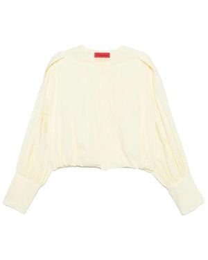Thelatest Cropped Long-Sleeve Top - White