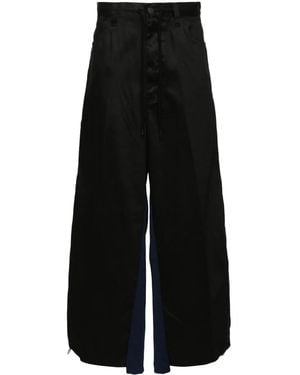 Facetasm Pantalon De Jogging À Empiècement Contrastant - Noir