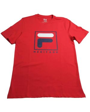 Fila Heritage F Box Logo T-Shirt - Red