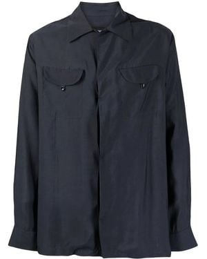 Giorgio Armani Long-Sleeve Button-Up Shirt - Blue