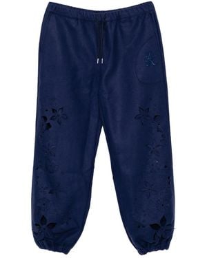 JUNTAE KIM Pantalones de chándal con cortes a láser - Azul