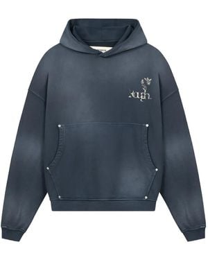 ROUGH Sudadera Con Motivo Floral Y Capucha - Azul