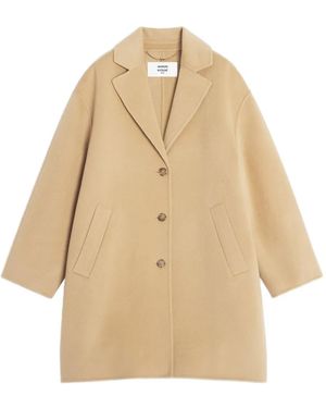 Maison Kitsuné Button Wool Coat - Natural