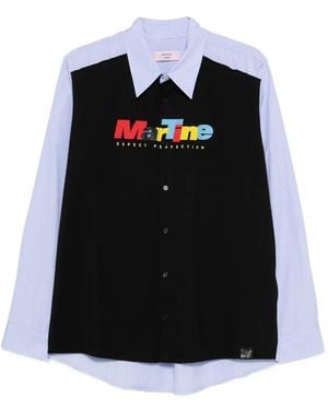 Martine Rose Stripe Logo Polo Shirt - Black