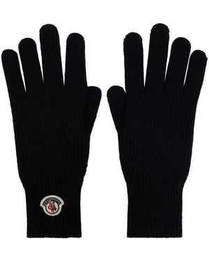 Moncler Handschuhe Mit Logo-Patch - Schwarz