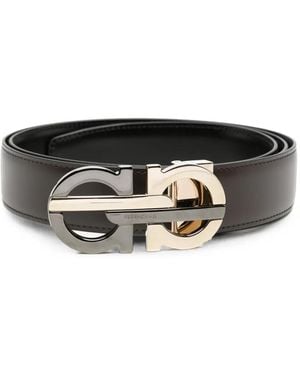 Ferragamo Gürtel Mit Gancini-Schnalle - Schwarz