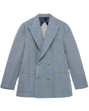 Fortela David Double-Breasted Blazer - Blue