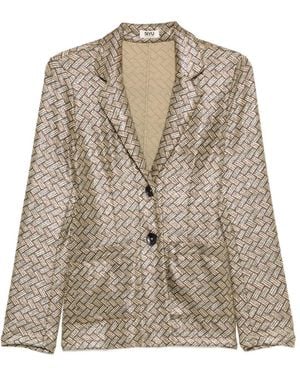 Siyu Blazer Tallis À Boutonnière - Marron
