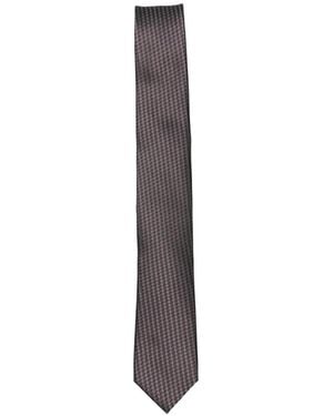 KARL LAGERFELD Houndstooth-Pattern Tie - White