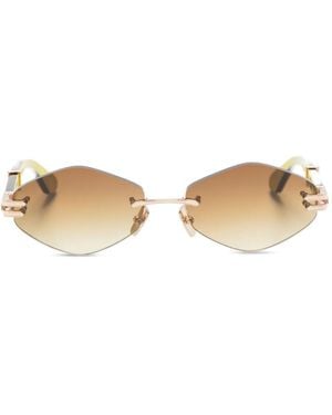 Maybach Geometric-Frame Rimless Sunglasses - Natural