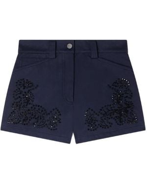Sandro Embroidered Cotton Shorts - Black