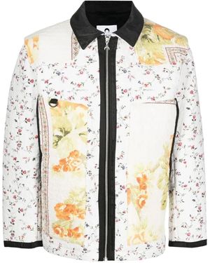 Marine Serre Giacca Con Design Patchwork - Bianco