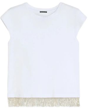 Pennyblack Fringe-Trim Short-Sleeve T-Shirt - White