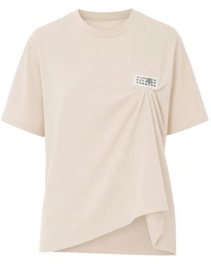 MM6 by Maison Margiela Numeric Logo Draped T-Shirt - White
