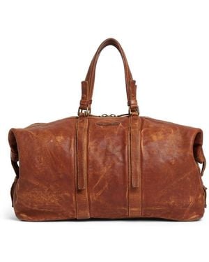 DSquared² Distressed Leather Duffle Bag - Brown