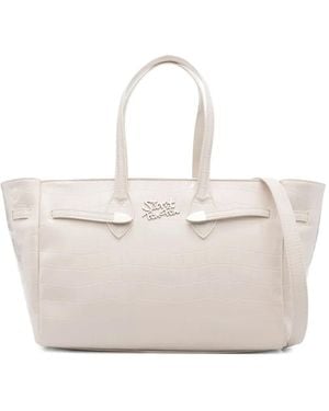 Secret Pon-pon Logo-plaque Shoulder Bag - ナチュラル