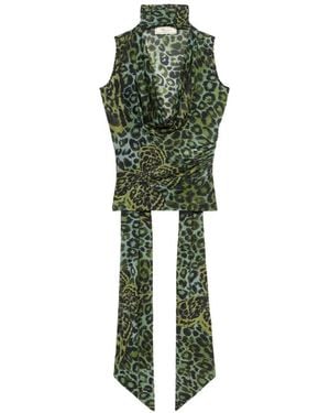 Blumarine Cowl-Neck Top - Green