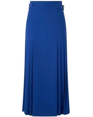 Alberta Ferretti Pleated Midi Skirt - Blue