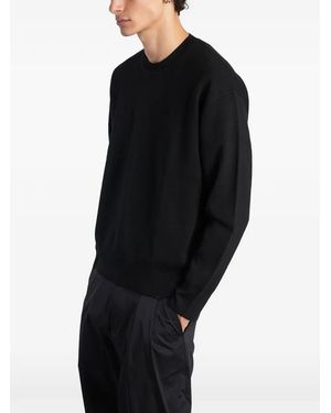 Low Brand Crew-Neck Long-Sleeve Jumper - Black
