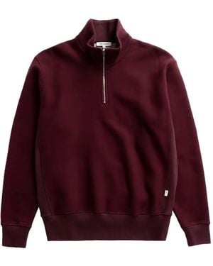 Norse Projects Flossil Pullover Mit Kurzem Reißverschluss - Rot